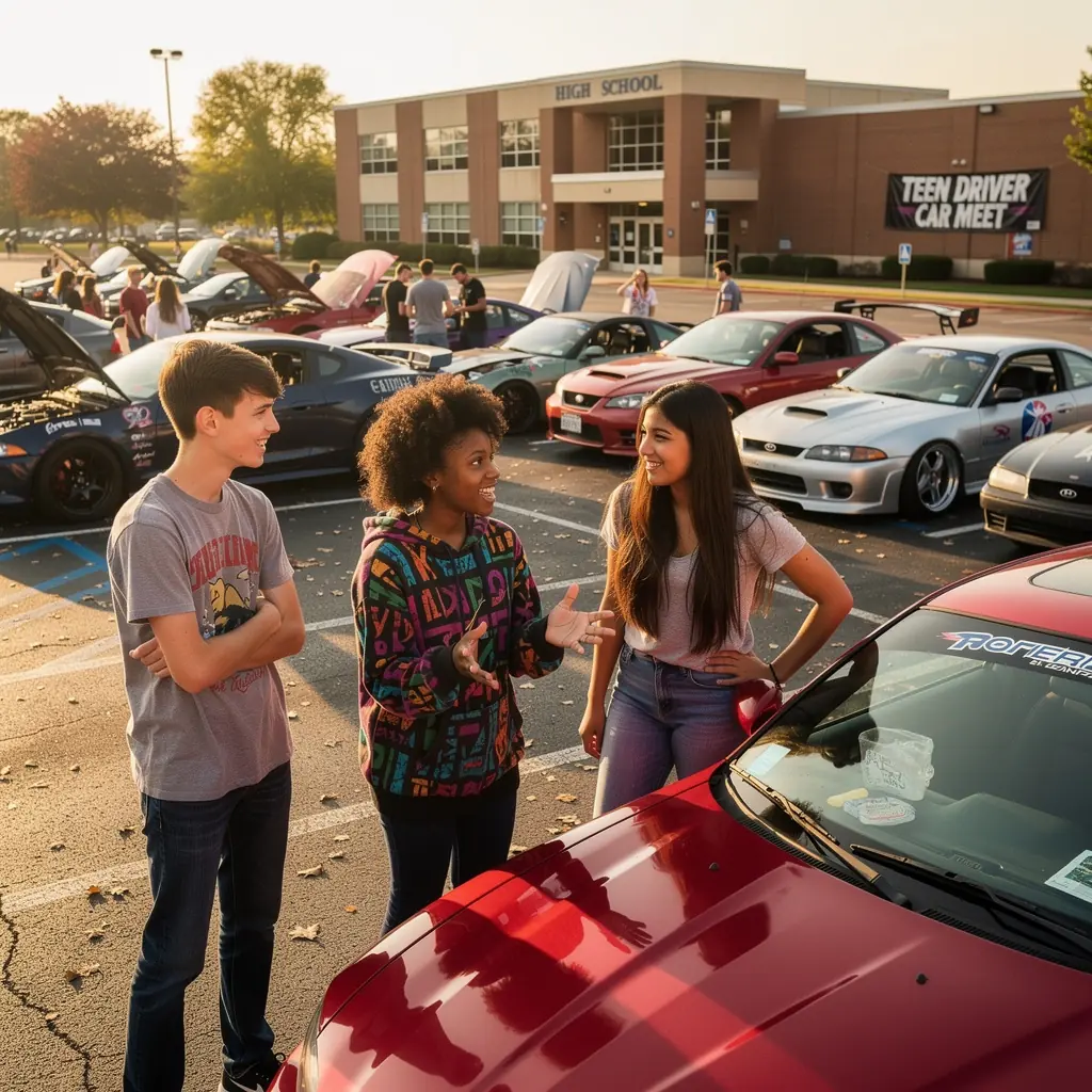 Страховка автомобиля на фоне дороги с автомобилем.