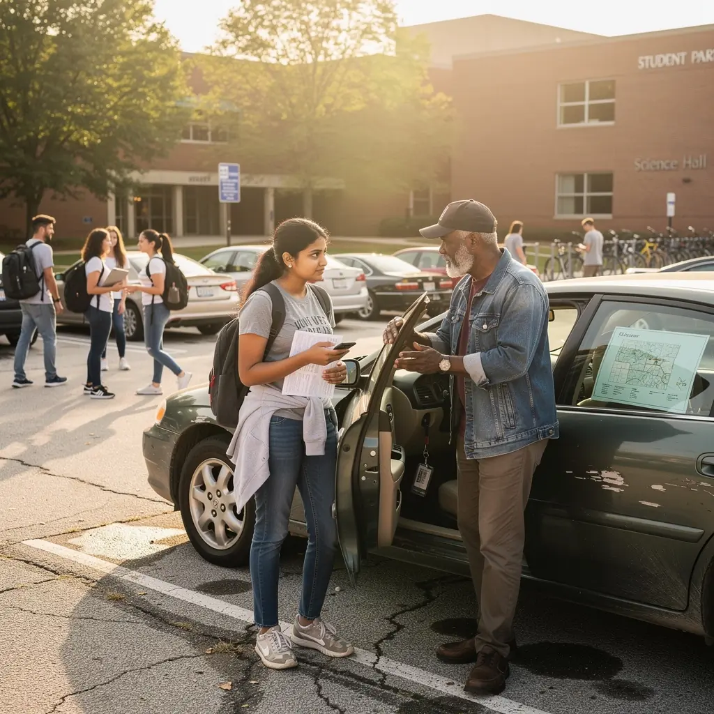 Счастливая семья, сохраняющая спокойствие, зная о своей автомобильной страховке.